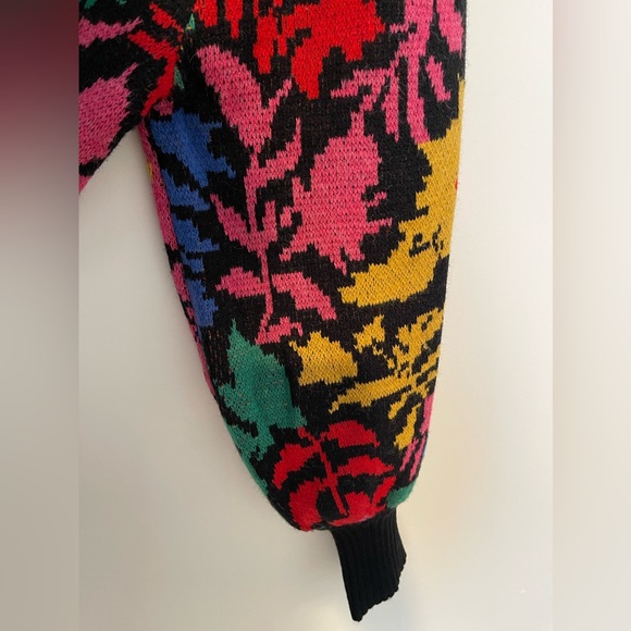 NEW FARM Rio Tropical Garden Sweater Dress Turtleneck Size M - Picture 12 of 13